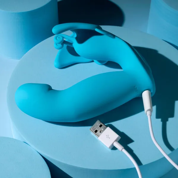Divkārši Stimulējošs Vibrators Evolved Zils