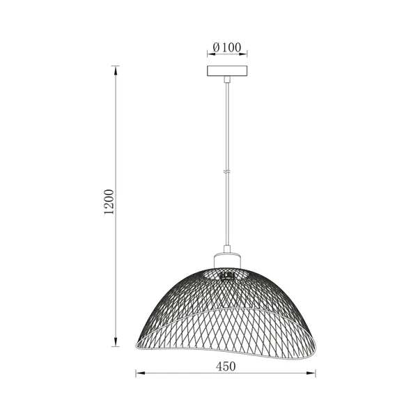 BRY-W006R-1H-1xE27-BLC-PENDANT LIGHT