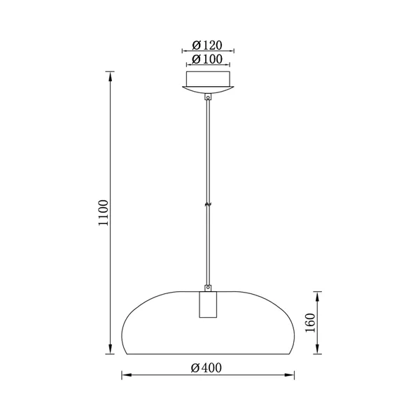 BRY-P007R-1H-1xE27-BLC-PENDANT LIGHT