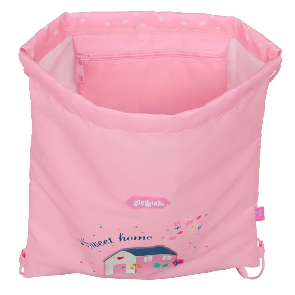 Kuprinė su virvutėmis Glow Lab Sweet home Rožinė 26 x 34 x 1 cm