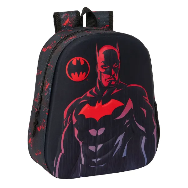 3D-Laste seljakott Batman Must 27 x 33 x 10 cm