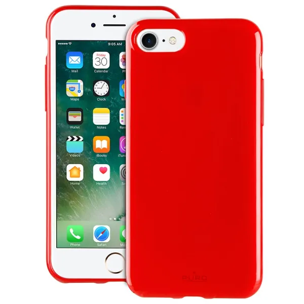 PURO Sunny Kit - Case set for iPhone SE (2022/2020) / 8/7 + foldable sunglasses (red)