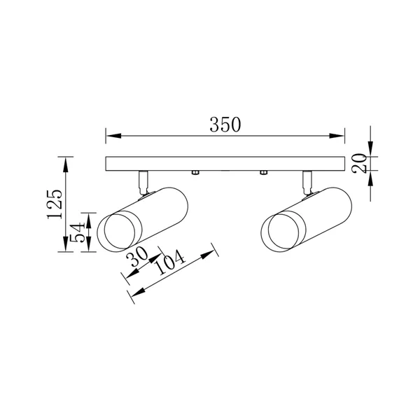 BRY-G002C-2H-2xGU10-GLD-BLC-CEILING LIGHT