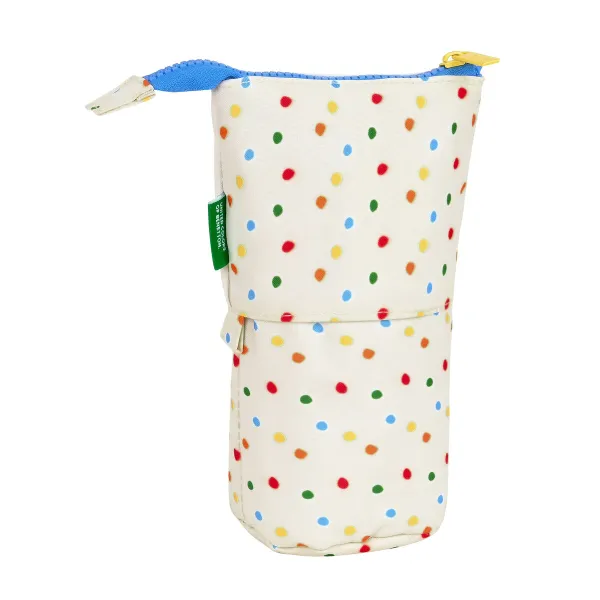 Koululaisen penaali lisätarvikkeilla Benetton Topitos Valkoinen (8 x 19 x 6 cm) (32 Kappaletta)