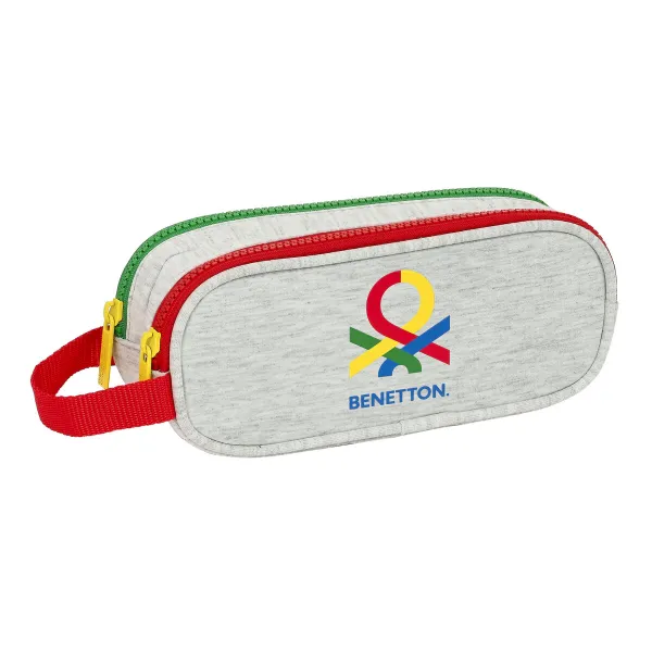 Kaksilokeroinen laukkku Benetton Pop Harmaa (21 x 8 x 6 cm)