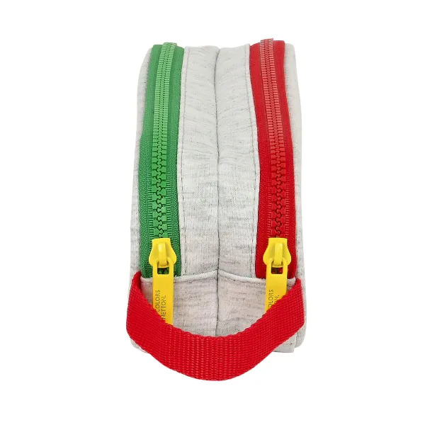 Divkāršs futrālis Benetton Pop Pelēks (21 x 8 x 6 cm)