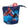 Zīmuļu Penālis Spider-Man Neon Tumši Zils 8 x 19 x 6 cm
