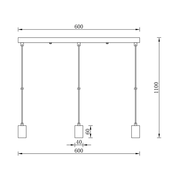 BRY-G006S-3H-3xE27-BLC-PENDANT LIGHT