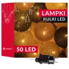 Cotton balls Springos CL0155, 50 LED, dekoratiivne valguskett, elektritoitega, grafiitvalged