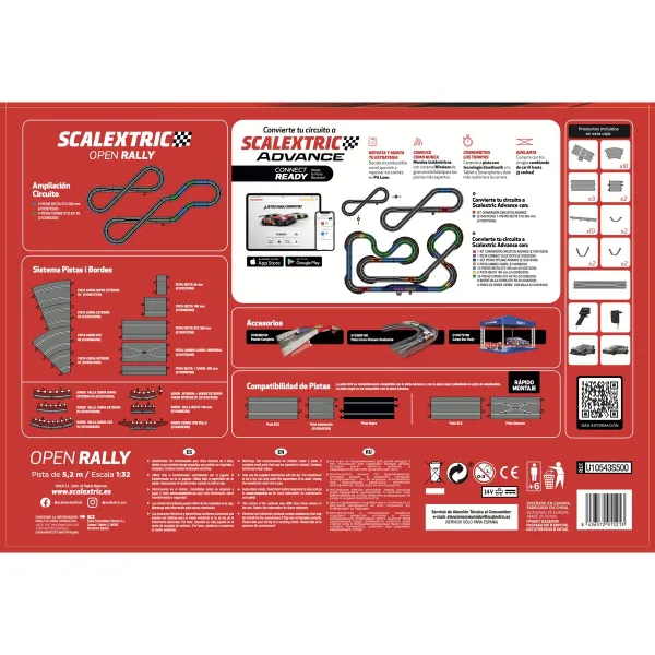 Võidusõidurada Scalextric Open Rally 233 x 77 cm