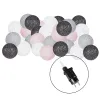 Cotton balls Springos CL0155, 50 LED, dekoratīvais gaismas virtenis, tīkla barošana, grafīta un baltā krāsa