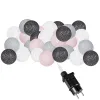 Cotton balls Springos CL0155, 50 LED, dekoratiivne valguskett, elektritoitega, grafiitvalged