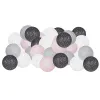 Cotton balls Springos CL0155, 50 LED, dekoratiivne valguskett, elektritoitega, grafiitvalged
