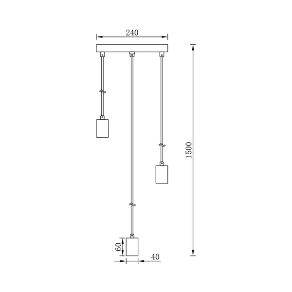 BRY-G006R-3H-3xE27-BLC-PENDANT LIGHT