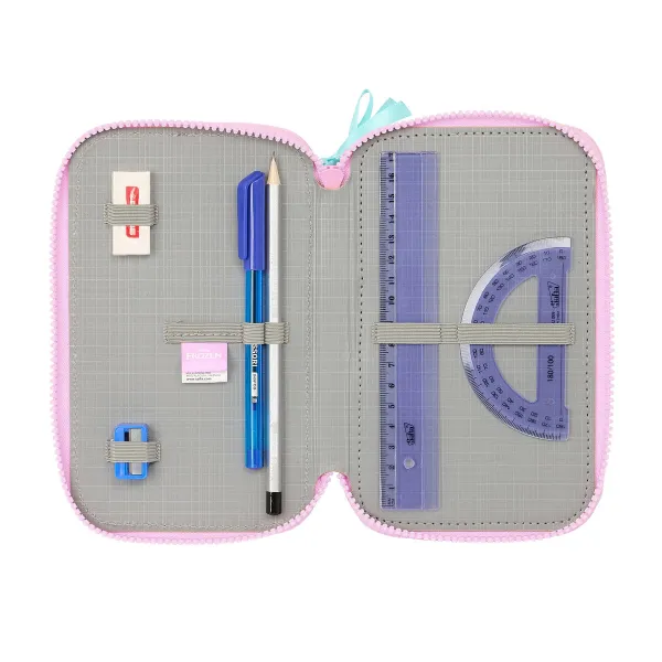 Penālis ar vietu trim zīmuļiem Frozen Cool days Violets Debesu zils 12,5 x 19,5 x 5,5 cm 36 Daudzums