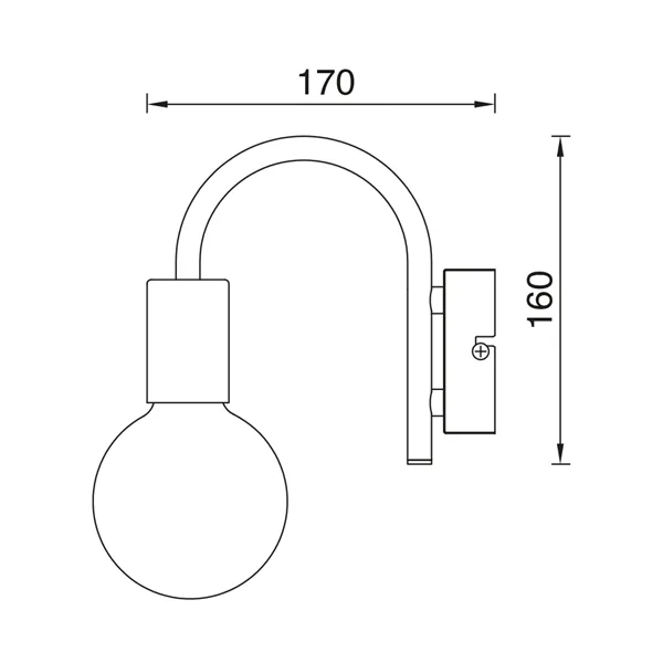 BRY-G003W-1H-1xE27-BLC-WALL LIGHT