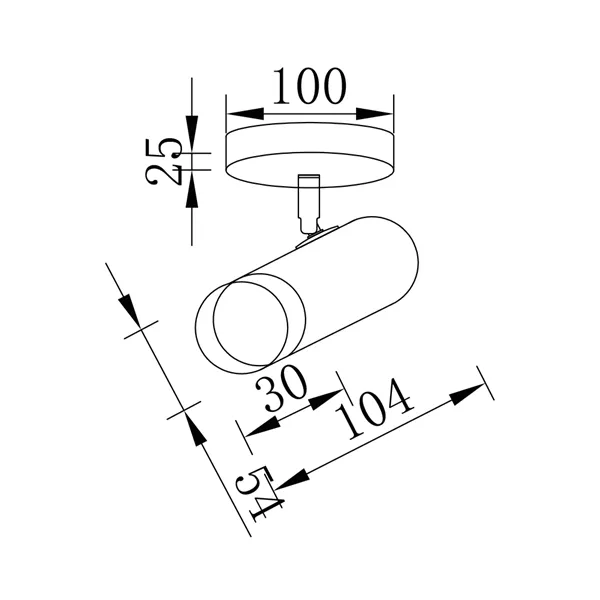 BRY-G002C-1H-1xGU10-GLD-BLC-CEILING LIGHT