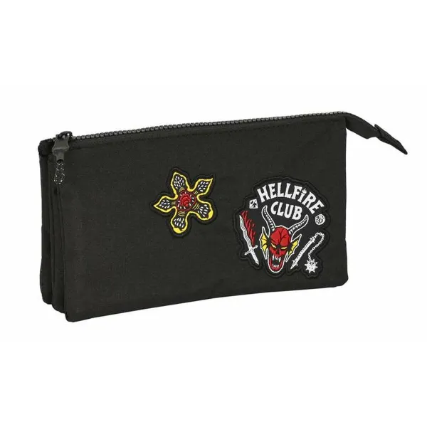 Triple Carry-all Stranger Things Black 22 x 12 x 3 cm