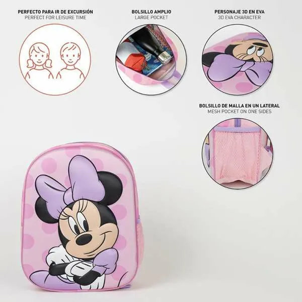 3D mokyklinis krepšys Minnie Mouse