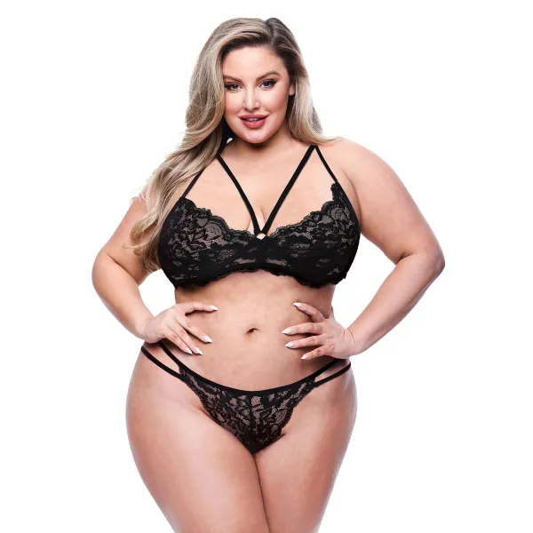 Alusvaatesetti Baci Lingerie Musta (Queen size)
