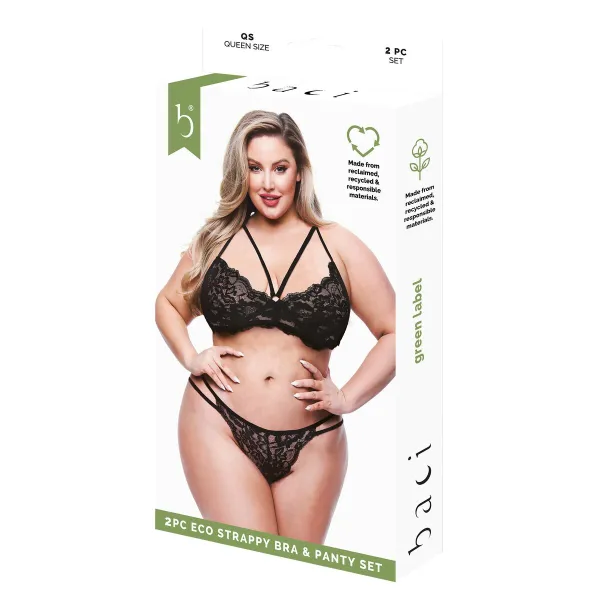 Alusvaatesetti Baci Lingerie Musta (Queen size)