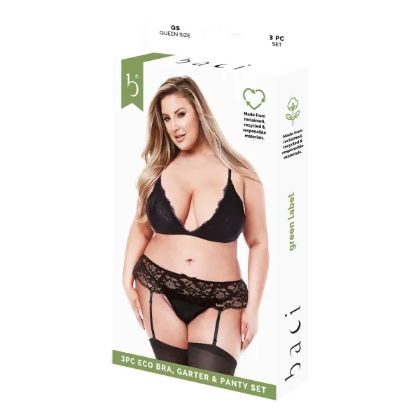 Alusvaatesetti Baci Lingerie Musta (Queen size)