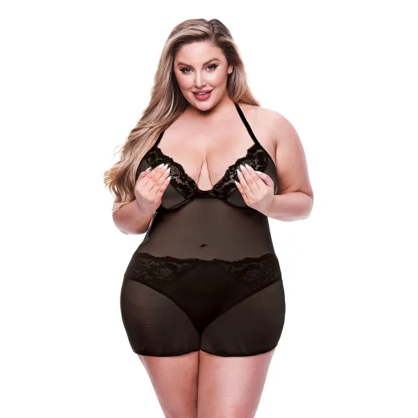 Alusvaatesetti Baci Lingerie Musta (Queen size)