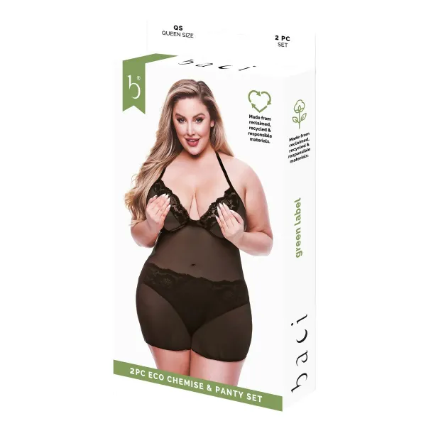 Alusvaatesetti Baci Lingerie Musta (Queen size)