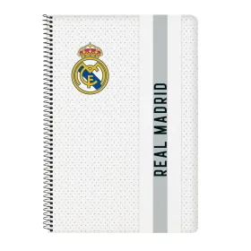 Muistikirja Real Madrid C.F. Valkoinen Harmaa A4 80 Levyt