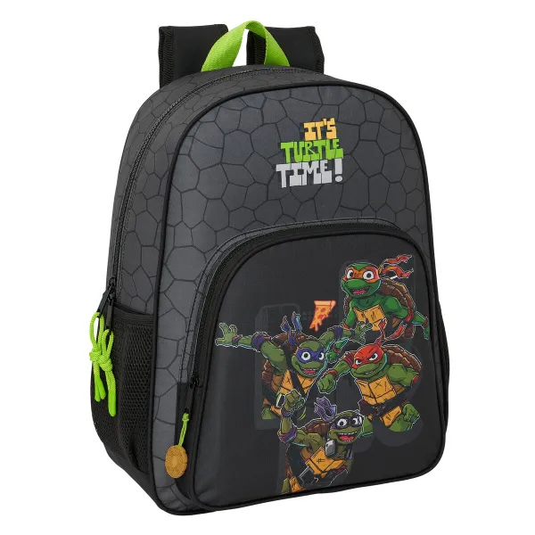 Mokyklinis krepšys Teenage Mutant Ninja Turtles Juoda Pilka 33 x 42 x 14 cm