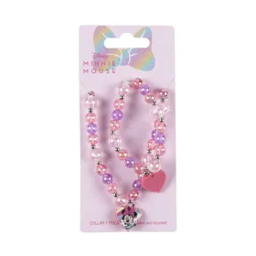 Kaulakoru ja rannekorut setti Minnie Mouse Pinkki 2 Kappaletta