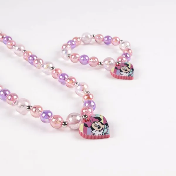 Kaulakoru ja rannekorut setti Minnie Mouse Pinkki 2 Kappaletta