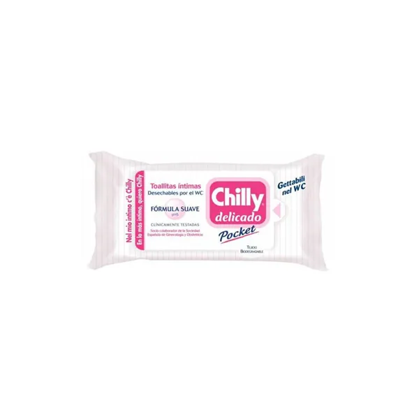 Chilly Delicado Pocket Toallitas Íntimas Fórmula Suave 12 Unidades 