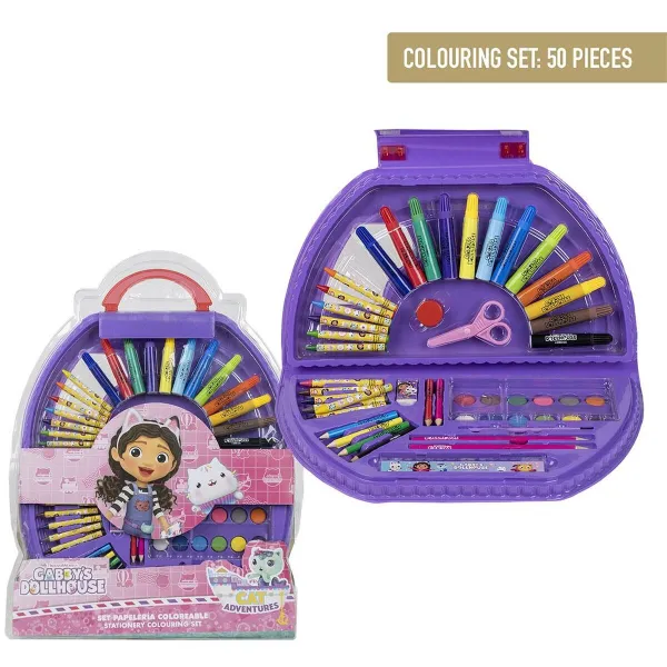 Set de Papetărie Gabby's Dollhouse Spalvotas 50 Dalys