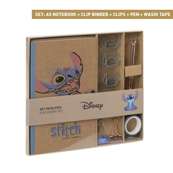 Set de Papetărie Stitch Mėlyna 10 Dalys (6 Dalys)