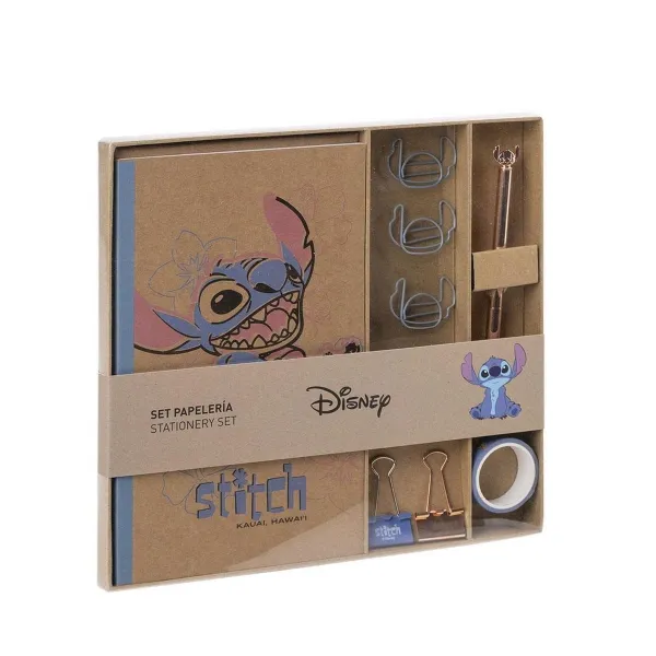 Set de Papetărie Stitch Mėlyna 10 Dalys (6 Dalys)