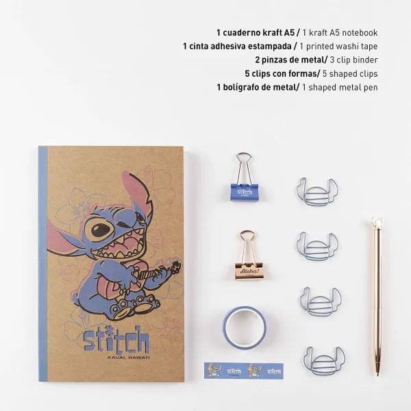 Stationery Set Stitch Blue 10 Pieces (6 Pieces)