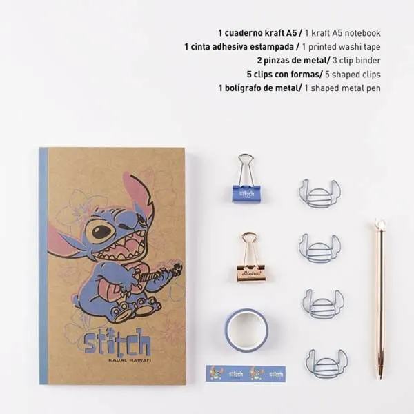 Канцелярский Набор Stitch Синий 10 Предметы (6 Предметы)