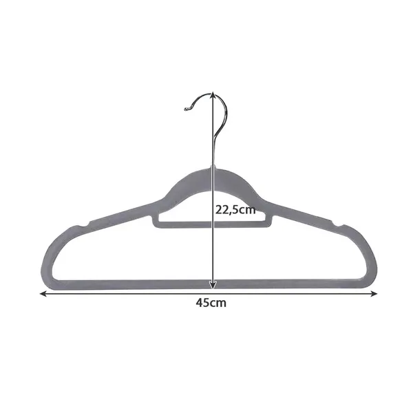 Clothes hanger 20pcs - gray Ruhhy 22535