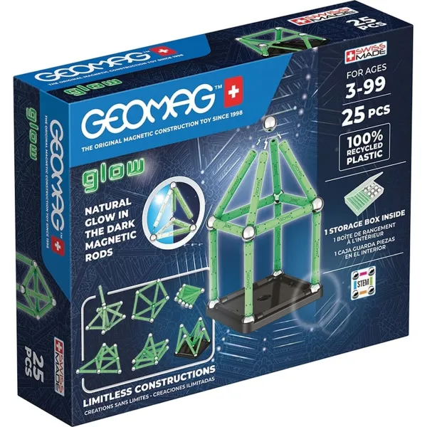 Playset Geomag Glow Recycled 25 Dalys