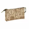 Kolmilokeroinen laukku Jurassic World Beige 22 x 12 x 3 cm