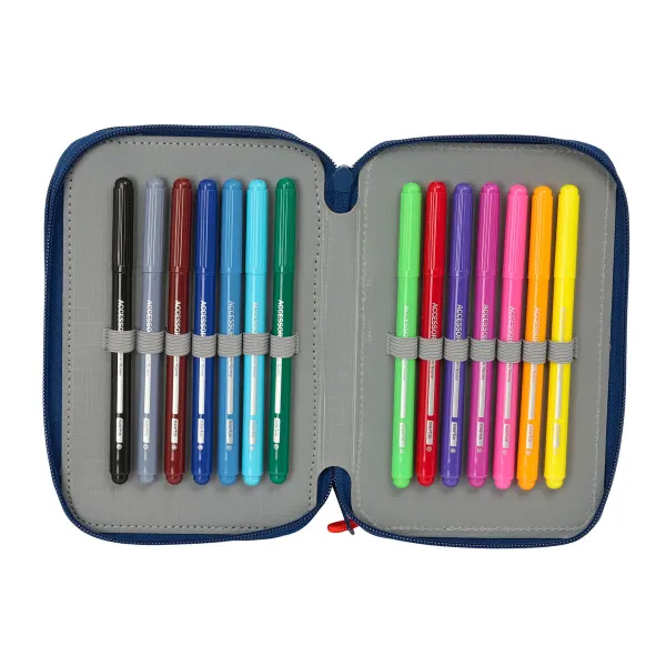 School Case with Accessories Super Mario Trick Red Dark blue 12,5 x 19,5 x 5,5 cm 37 Pieces