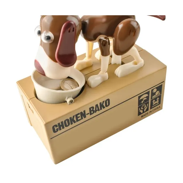 Battery operated piggy bank - brown dog 22470