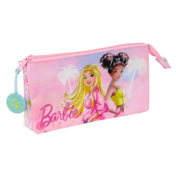 Kolmilokeroinen laukku Barbie Painterly Pinkki Taivaansininen 22 x 12 x 3 cm