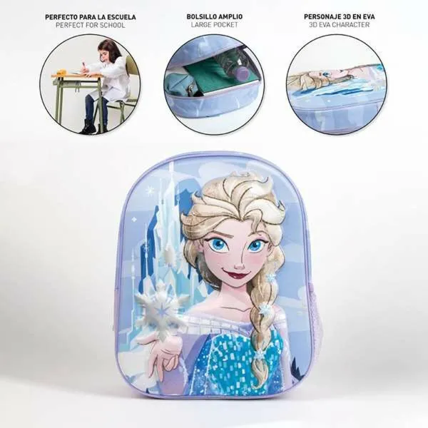 3D skolas soma Frozen Zils 25,0 x 31,0 x 10,0 cm