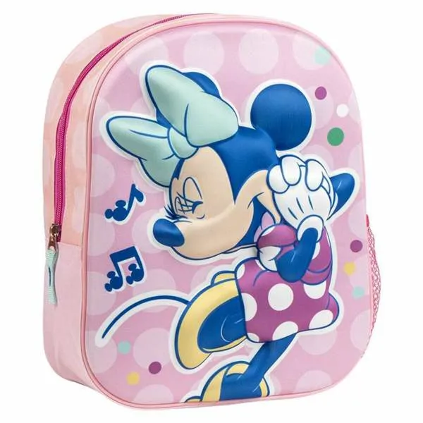 3D-kooliseljakott Minnie Mouse Roosa 25,0 x 31,0 x 10,0 cm
