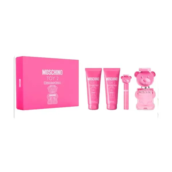 Moschino Toy 2 Bubble Gum Eau De Toilette Spray 100ml Set 4 Pieces