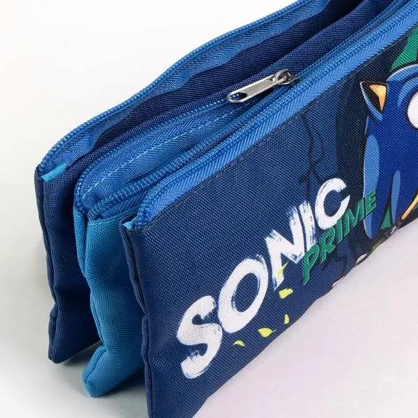 Тройной пенал Sonic Prime Светло Синий Light Blue 2,2 x 1,1 x 22,5 cm
