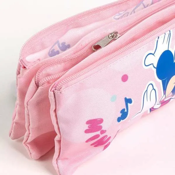 Trīsvietīgs futrālis Minnie Mouse Rozā 2,2 x 1,1 x 22,5 cm