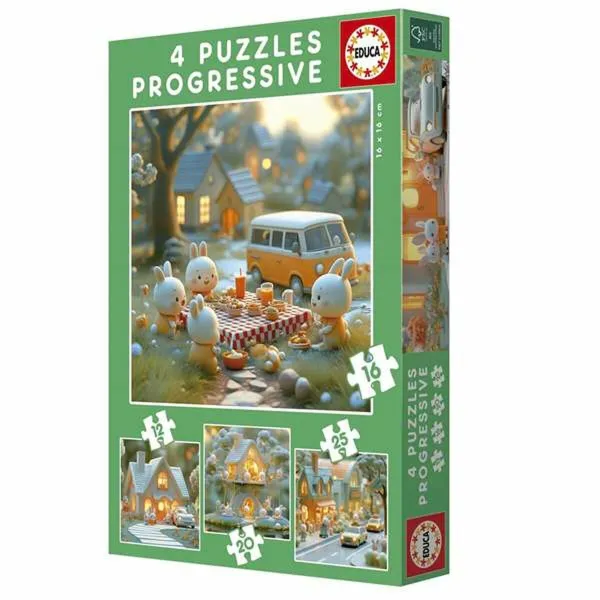 Puzle un domino komplekts Educa Trusis 12 Daudzums 16 Daudzums 20 Daudzums 25 Daudzums (4 gb.)